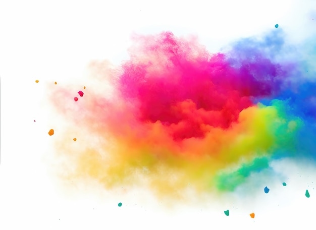 Colorful splash of bright paint explosion of colored powderxA