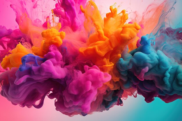 A colorful splash of colored powder is shown with colors of colors.