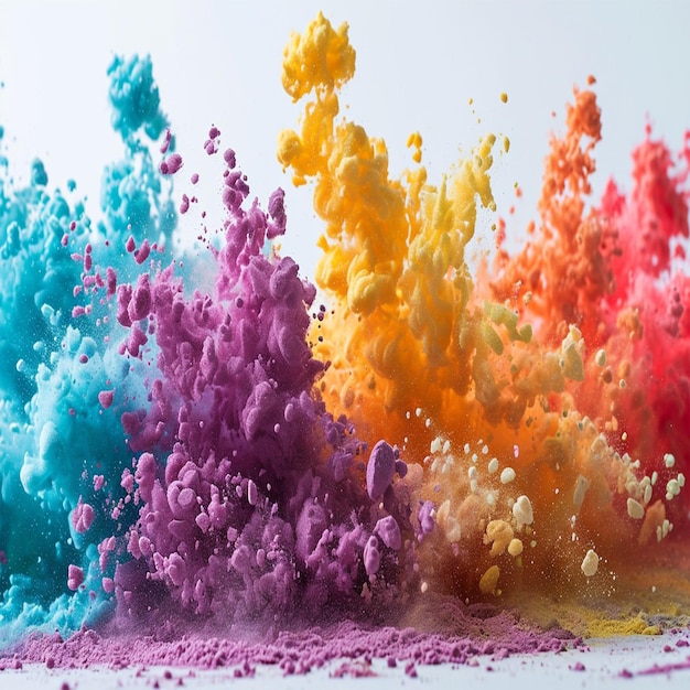 Photo a colorful splash of colored powder is shown with the word color on it