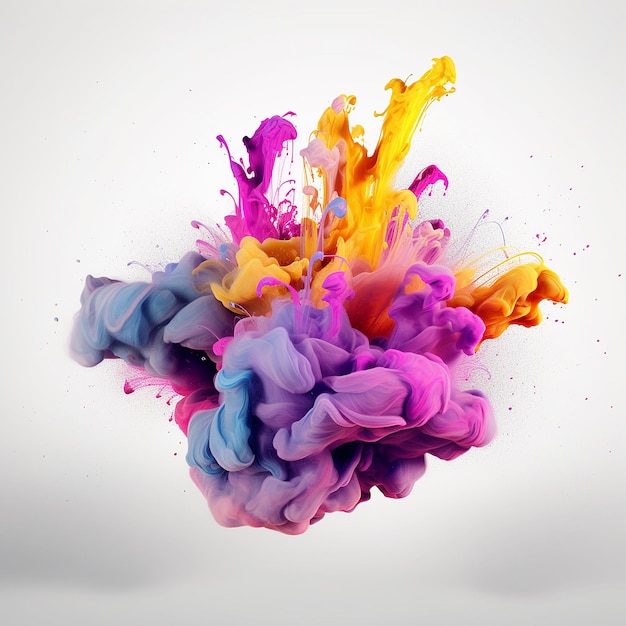 A colorful splash of colors is shown with a white background.