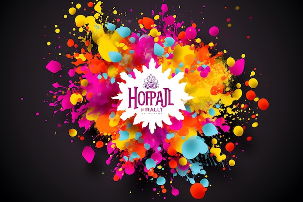 Colorful splash happy holi festival card