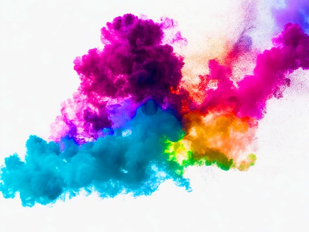 colorful splash like smoke on white solid background