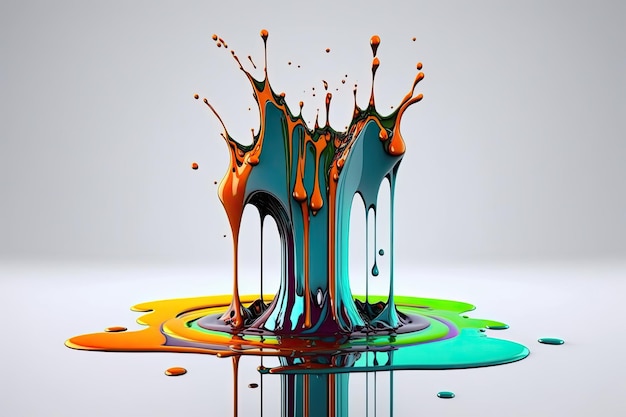 A colorful splash of paint is shown in this image