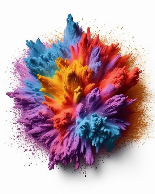 Photo a colorful splash of paint is shown with a white background