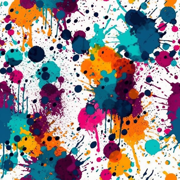 a colorful splash paint splattered on a white background generative ai