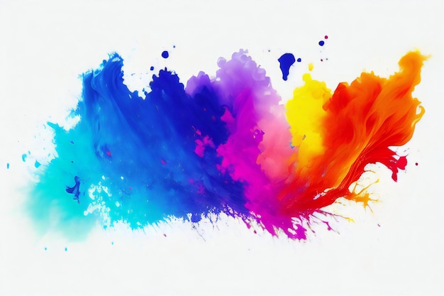 a colorful splash of paint on a white background