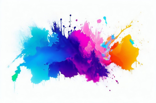 a colorful splash of paint on a white background