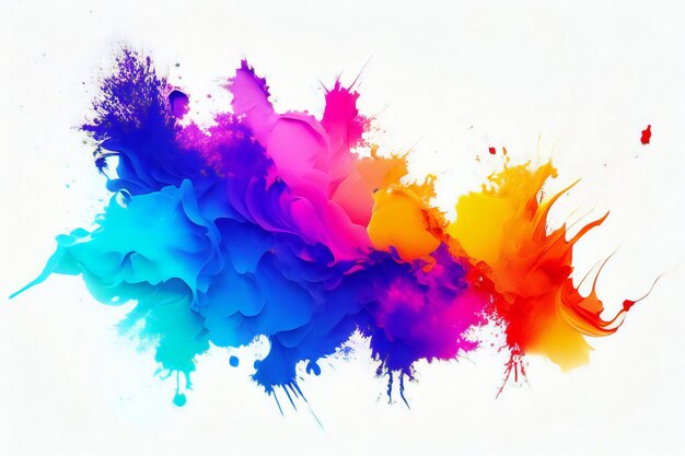 A colorful splash of paint on a white background