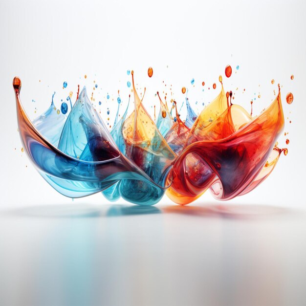 a colorful splash of water with different colors on it