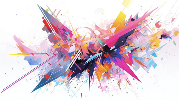 colorful splashes of paint geometric abstract art