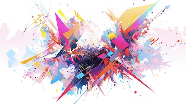 colorful splashes of paint geometric abstract art