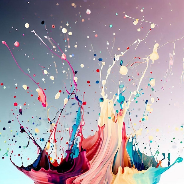 colorful splashes of paint geometric abstract art