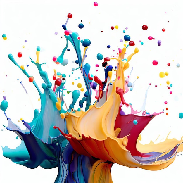 colorful splashes of paint geometric abstract art