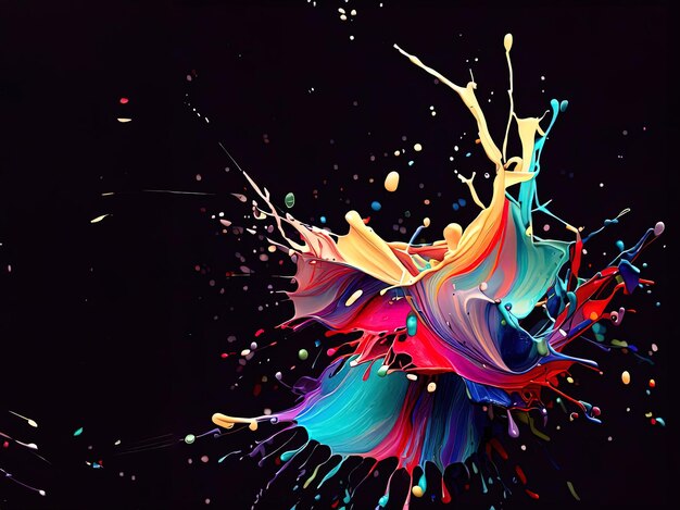 Colorful splashes of paint with Generative AI