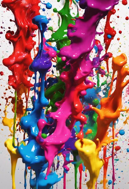 Photo colorful splashes of paint