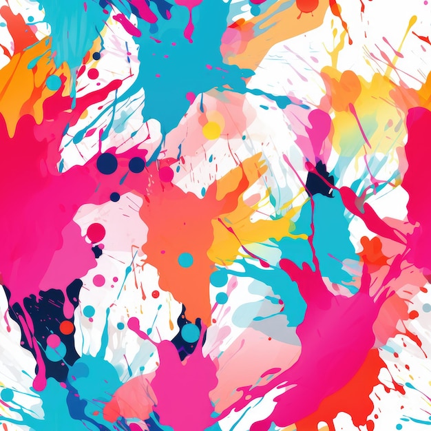 colorful splashes seamless pattern