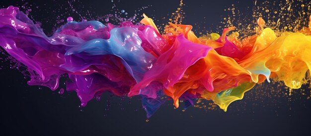 Colorful splashing water ai generated image