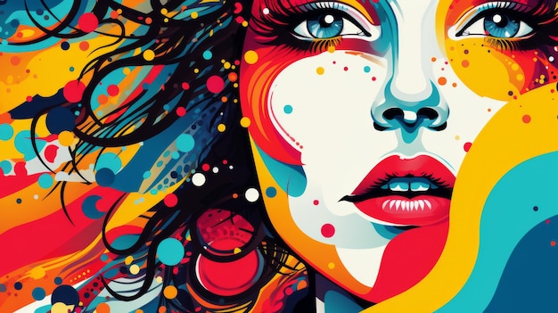 Colorful Splatter Portrait of a Woman