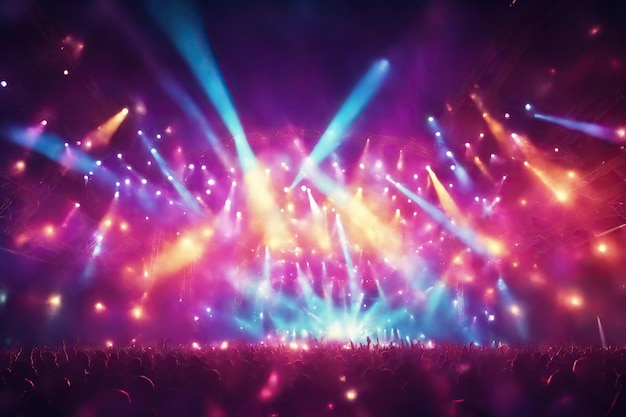 colorful spotlights abstract image of concert lighting ai generative