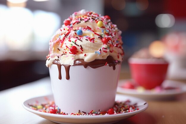 Colorful sprinkle sundae