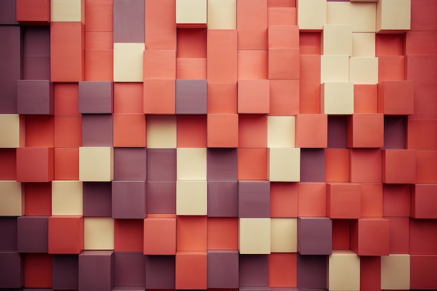 Colorful Square blocks room wall Generate Ai