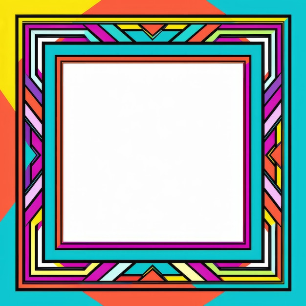 Photo colorful square frame on a colorful background