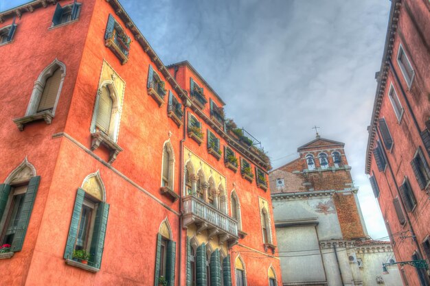 Colorful square in Venice Italy