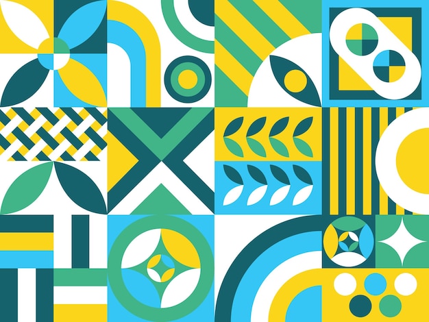 a colorful square with a blue and yellow pattern