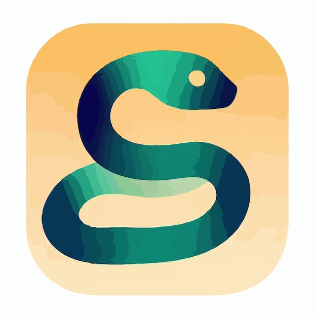 Photo a colorful square with a letter s and a green circle.