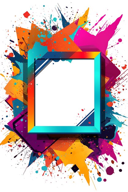 a colorful square with a square frame and a square in the middle