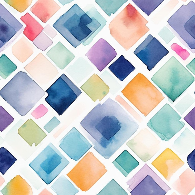 Colorful squares in a watercolor style.