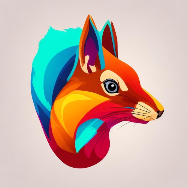 colorful squirrel head for design inspiration