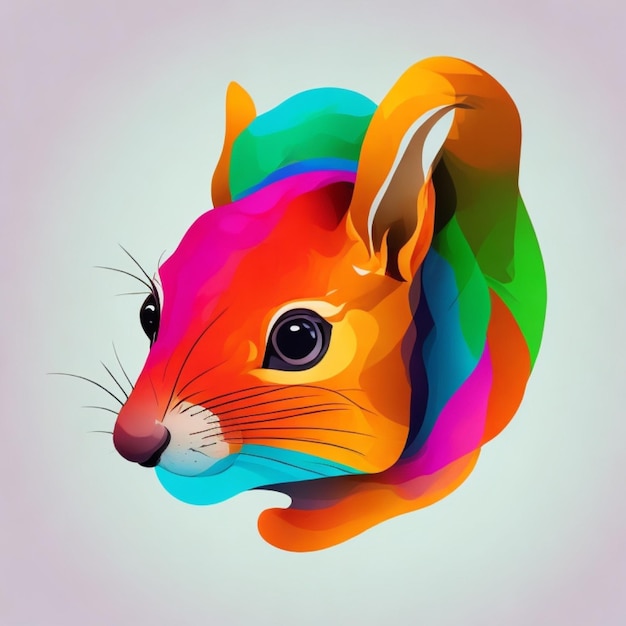 colorful squirrel head for design inspiration