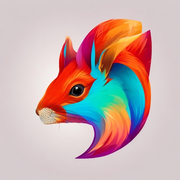 colorful squirrel head for design inspiration
