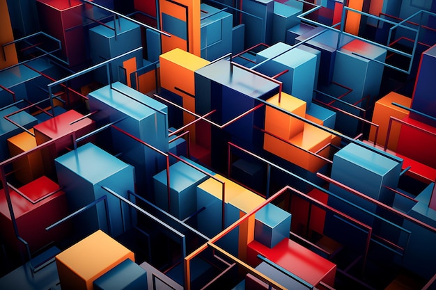 a colorful stack of boxes a geometric background image concept