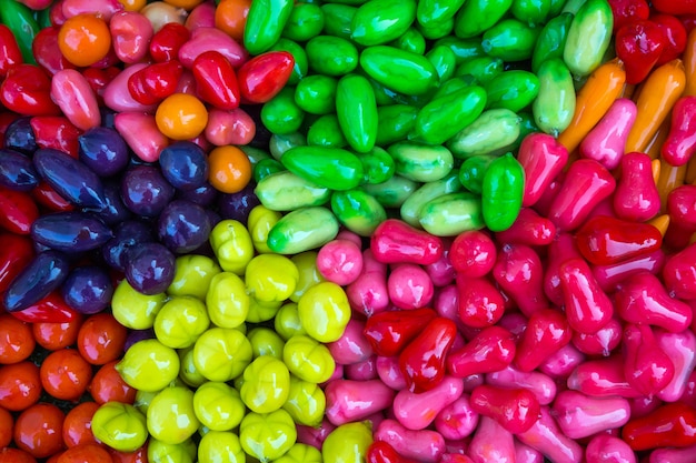 Photo colorful stacked sweets