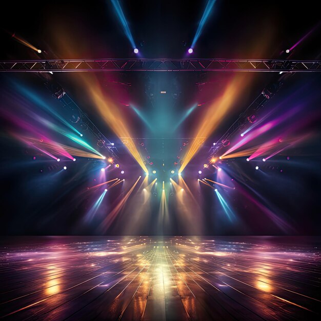 Colorful stage lights background