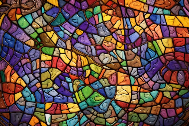 Colorful stained glass mosaic wall texture Abstract background and texture for design