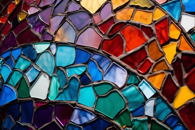 A colorful stained glass mosaic with the word love on it.