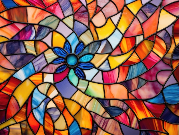 A colorful stained glass window