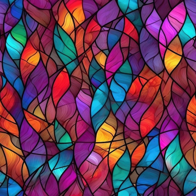 Colorful stained glasswork pattern for digital print