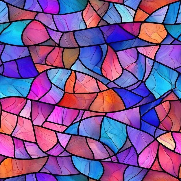 Colorful stained glasswork pattern for digital print