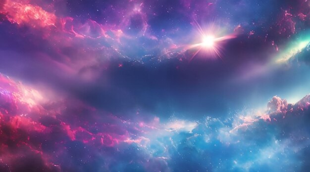 Colorful stardust cloud in the universe for desktop wallpaper