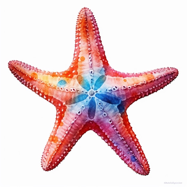 A colorful starfish with a white background