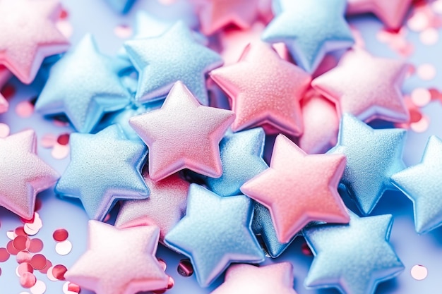 Colorful stars confetti on background Festive decoration