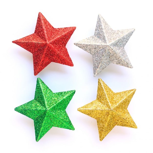 Colorful stars with glitter