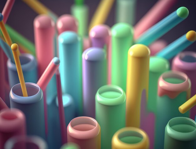 Colorful Sticks in a glass Sreated with Generative AI technology