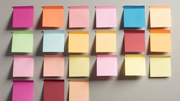 Photo colorful sticky notes design post it for work memo reminders business planning and scheduling