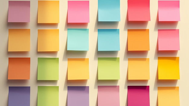 Colorful sticky notes design post it for work memo reminders business planning and scheduling