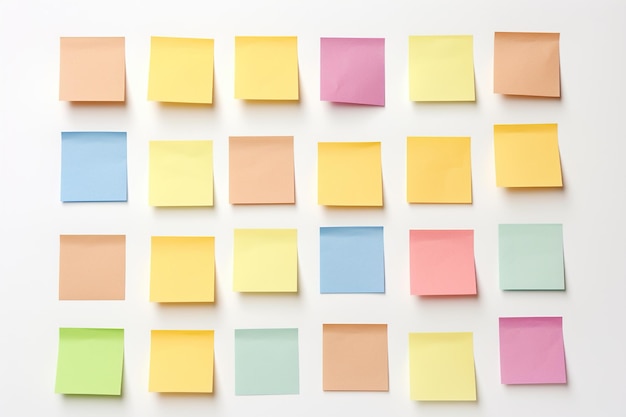 Photo colorful sticky notes organized creativity